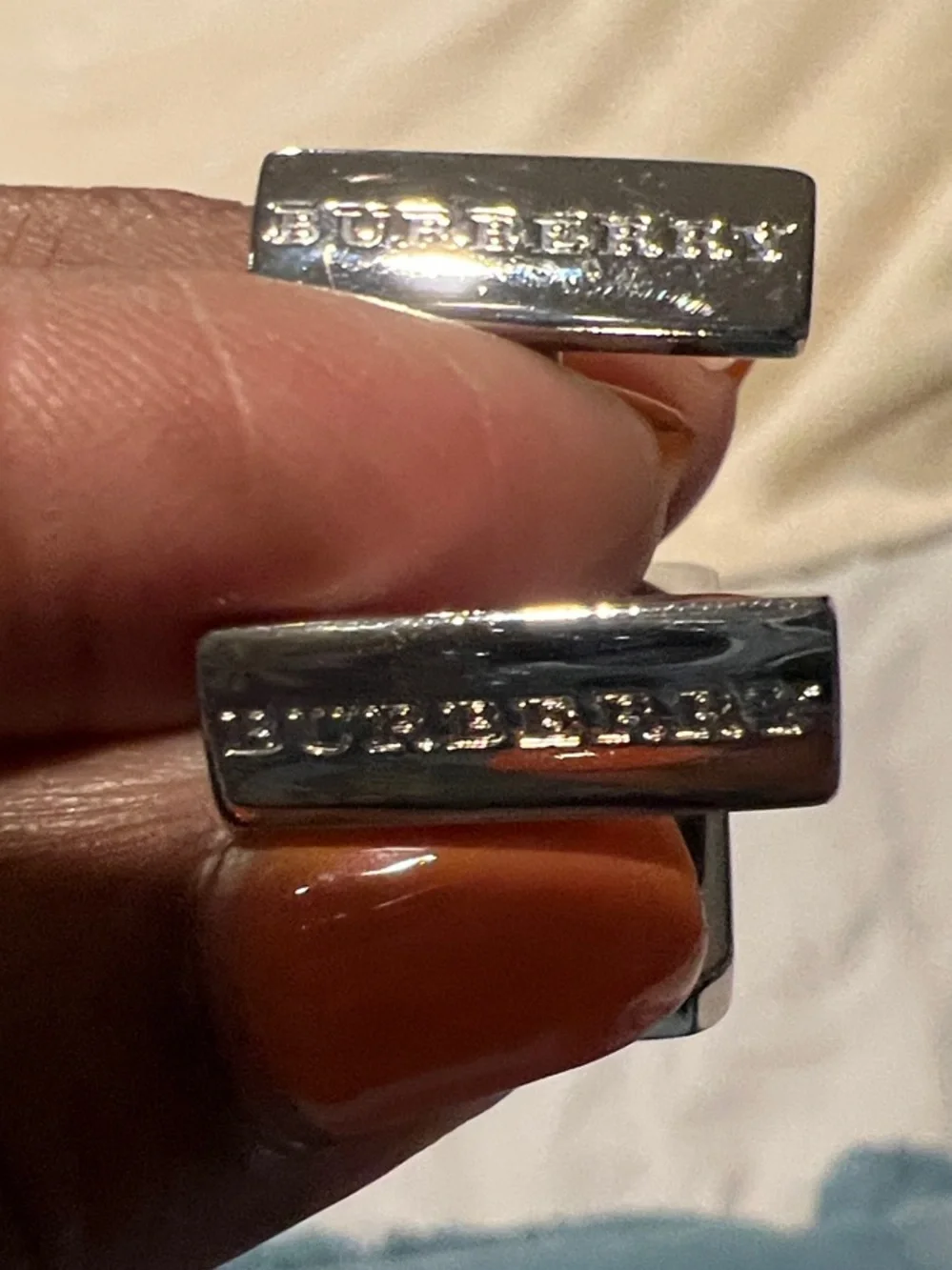 Men’s Burberry Classic Plaid Square Cufflinks in Tan and Black